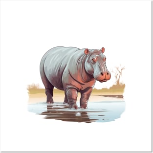 River Hippopotamus Posters and Art